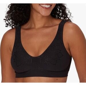 Bali Comfort Revolution ComfortFlex Fit Bra DF3484 Black Aztec msrp $44 Medium